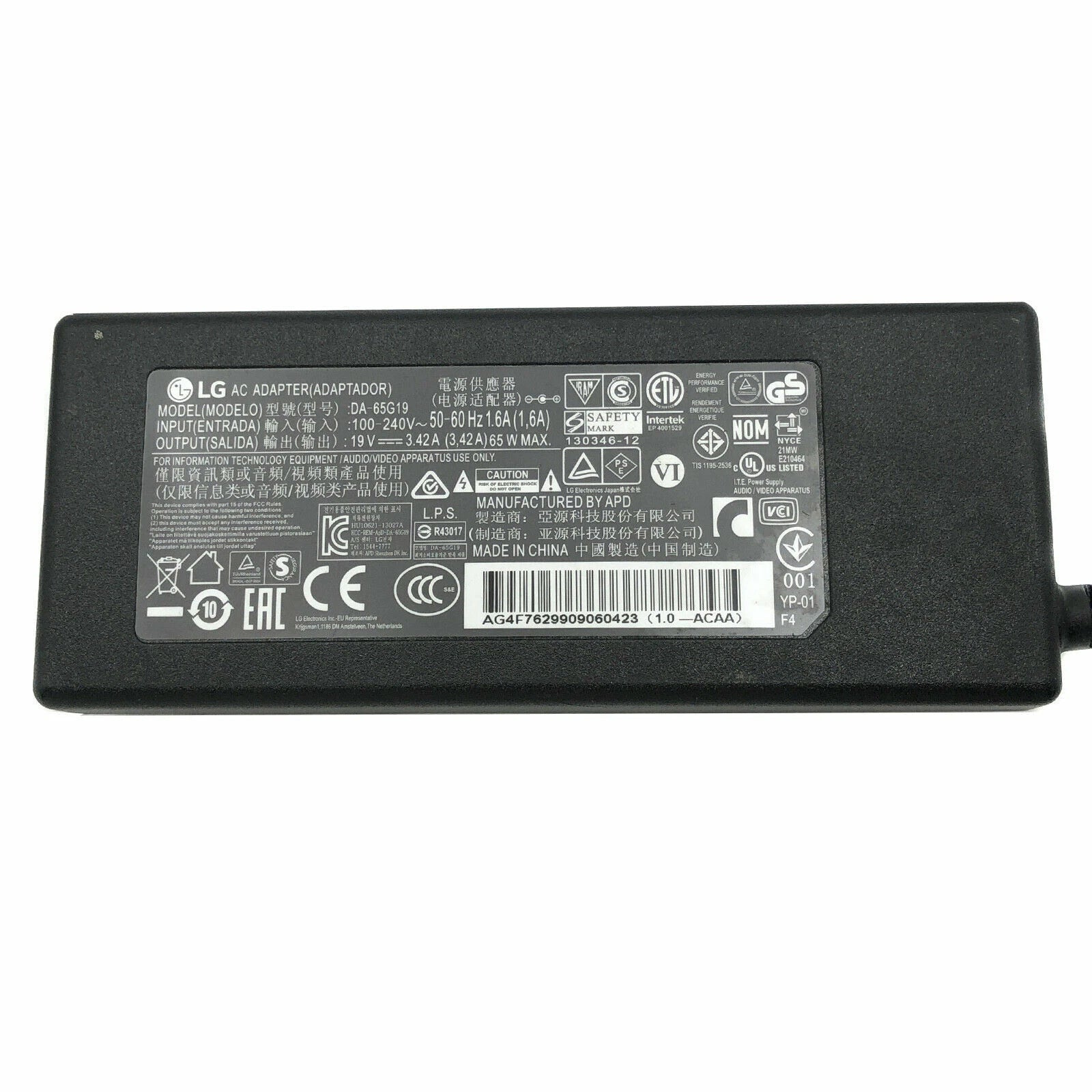 NEW Genuine LG 34UM67-P 34UB67-B 34UM67-P AC Adapter Monitor Power Supply