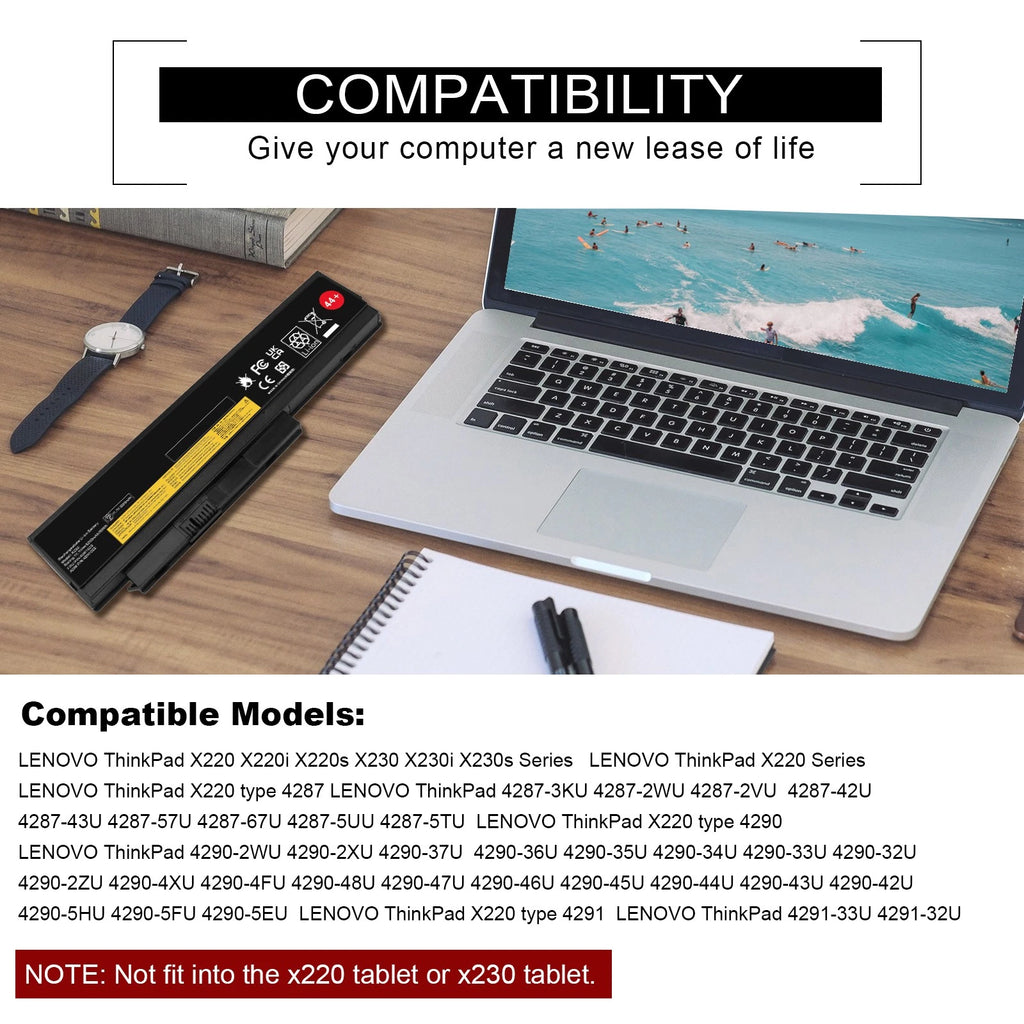 X230 X220 Battery 49Wh For Lenovo ThinkPad X230i X220i 45N1027 45N102 44+