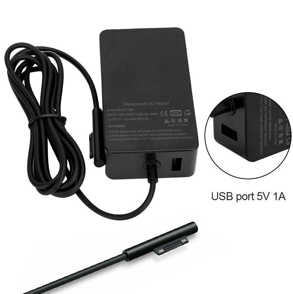 65W 15V 4A Adapter Charger for Microsoft Surface Book/ Pro 4 Q4Q-00001 1706 Go
