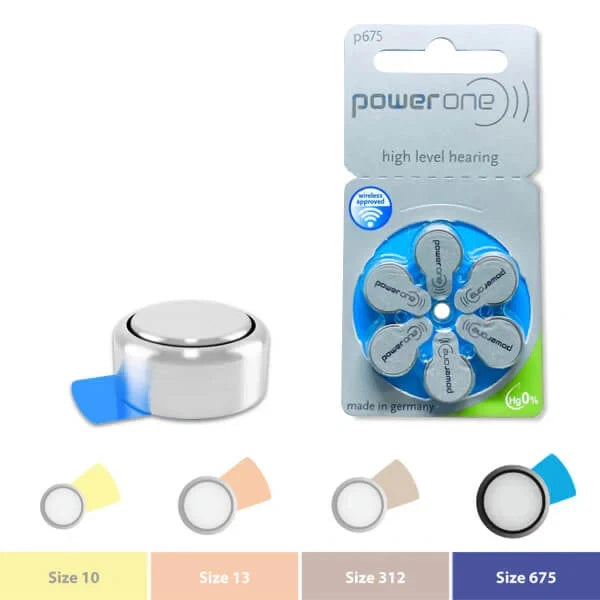 Brand New 10 Packs Of hearing aid batteries Powerone Wireless Approved P675