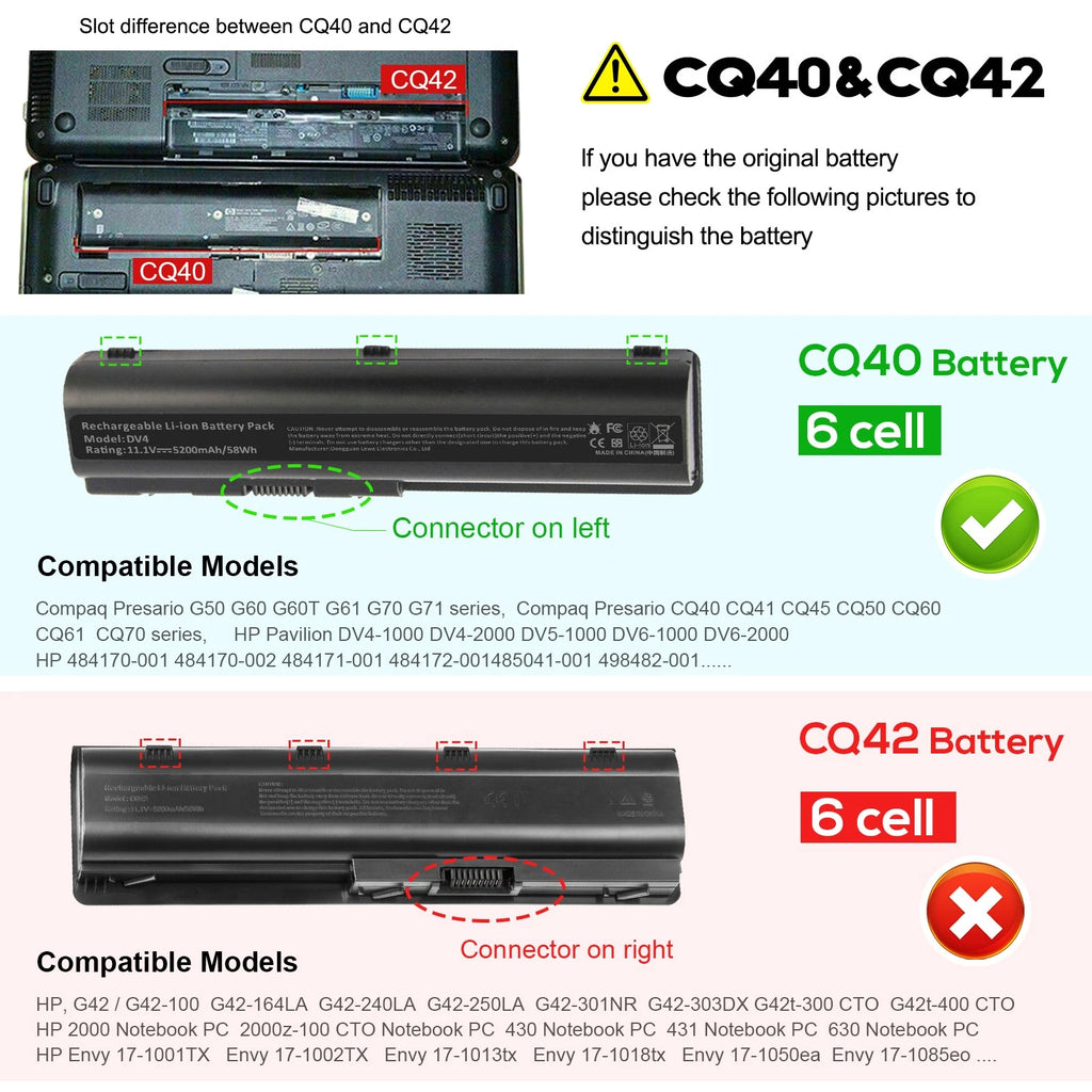 Battery for HP Compaq Presario CQ40 CQ45 CQ50 CQ60 CQ61 DV4 DV5 485041-001-002