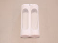 2 bay SILICONE PLASTIC STORAGE PROTECTIVE CASE HOLDER BOX 20700 BATTERY WHITE