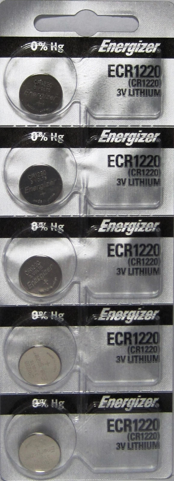 5 Fresh ENERGIZER CR1220 BATTERY 3V LITHIUM CR 1220 DL1220 BR1220 BRAND NEW