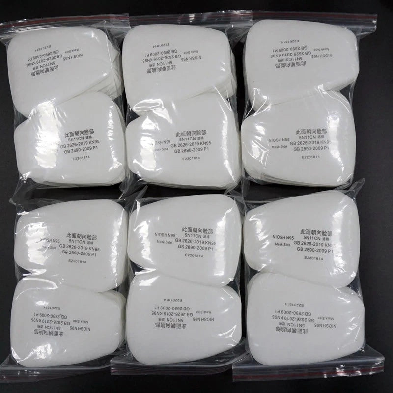 100pcs 5N11 Cotton Filter Replacement For 6100 6200 7000 7502 Respirator Filters