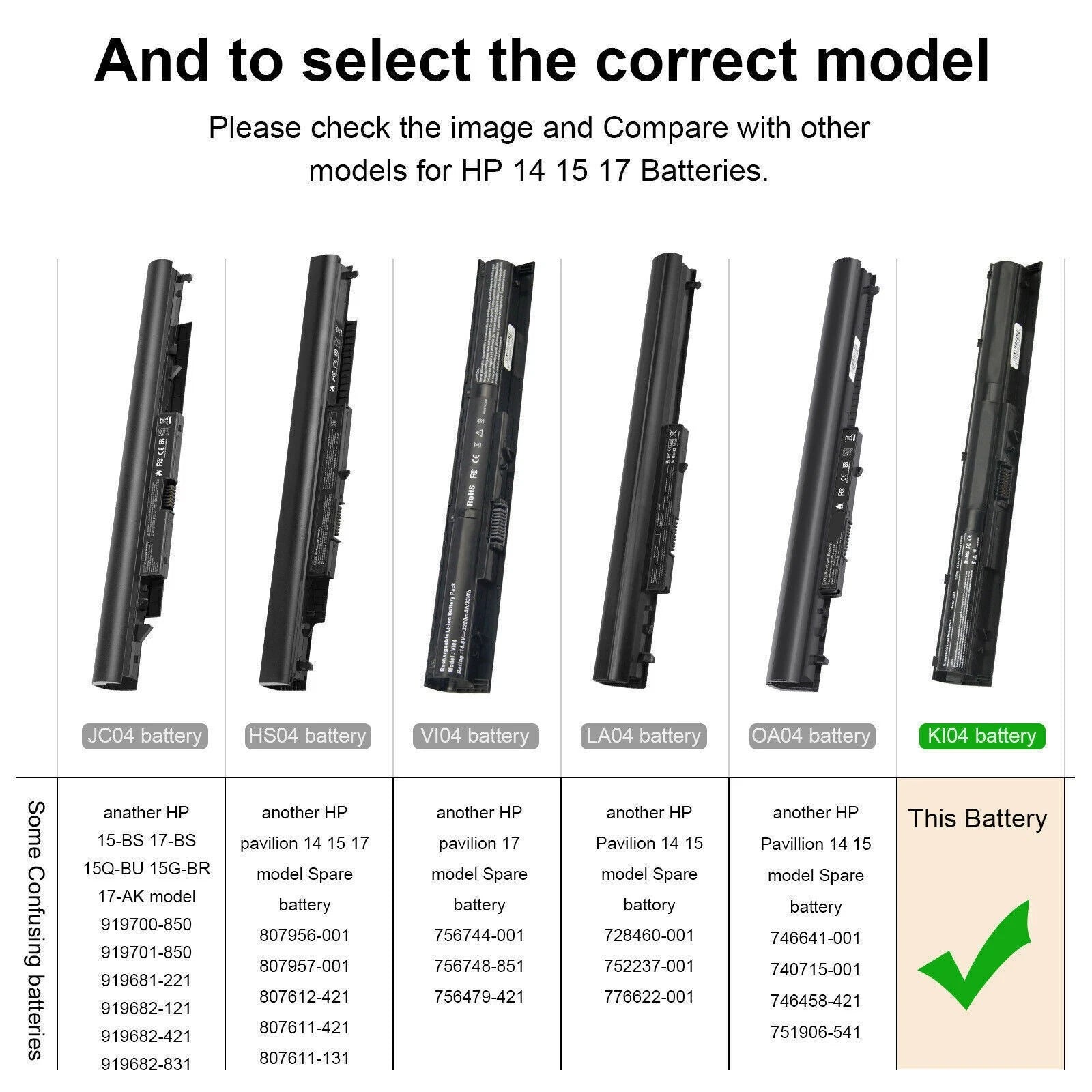 ?LOT KI04 K104 Battery for HP Pavilion 14-ab 15-ab 17-G 800009-421 800049-001 US