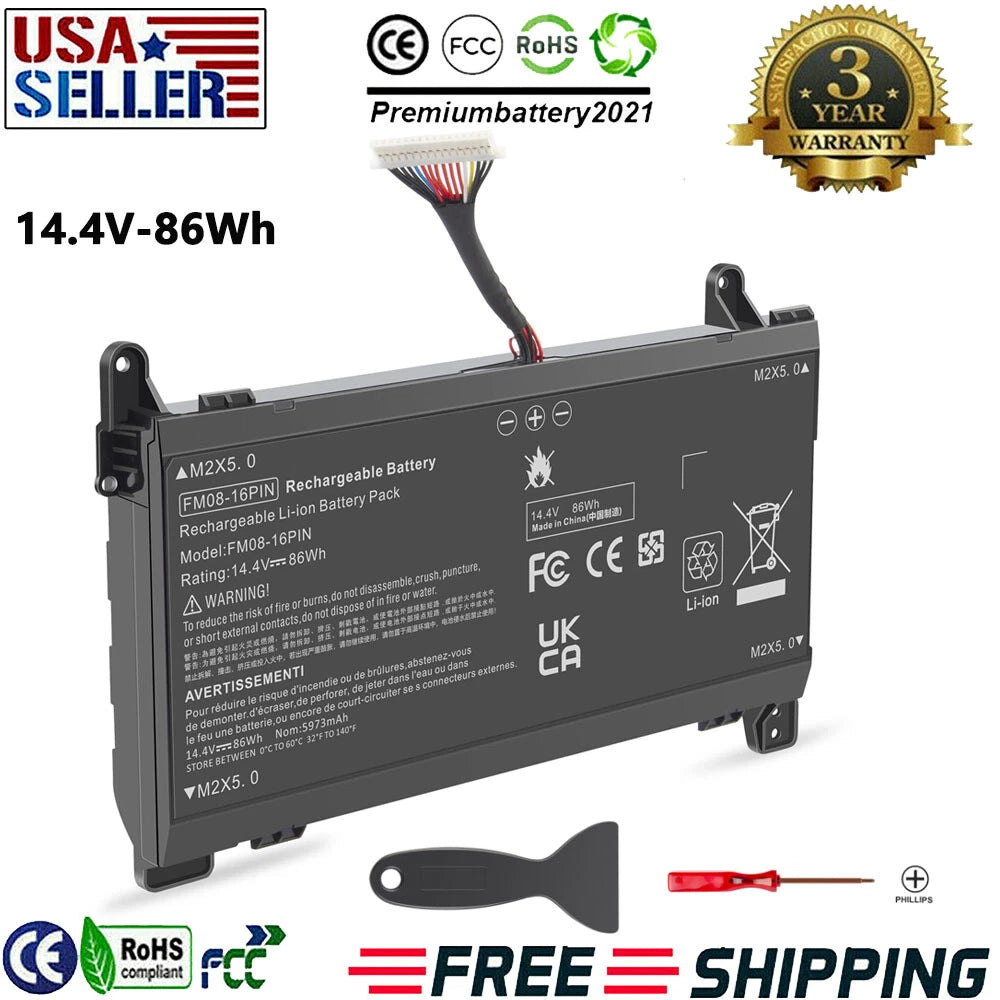 FM08 86Wh-16Pin Battery for HP Omen 17-an014ng HSTNN-LB8B 922753-421 922977-855