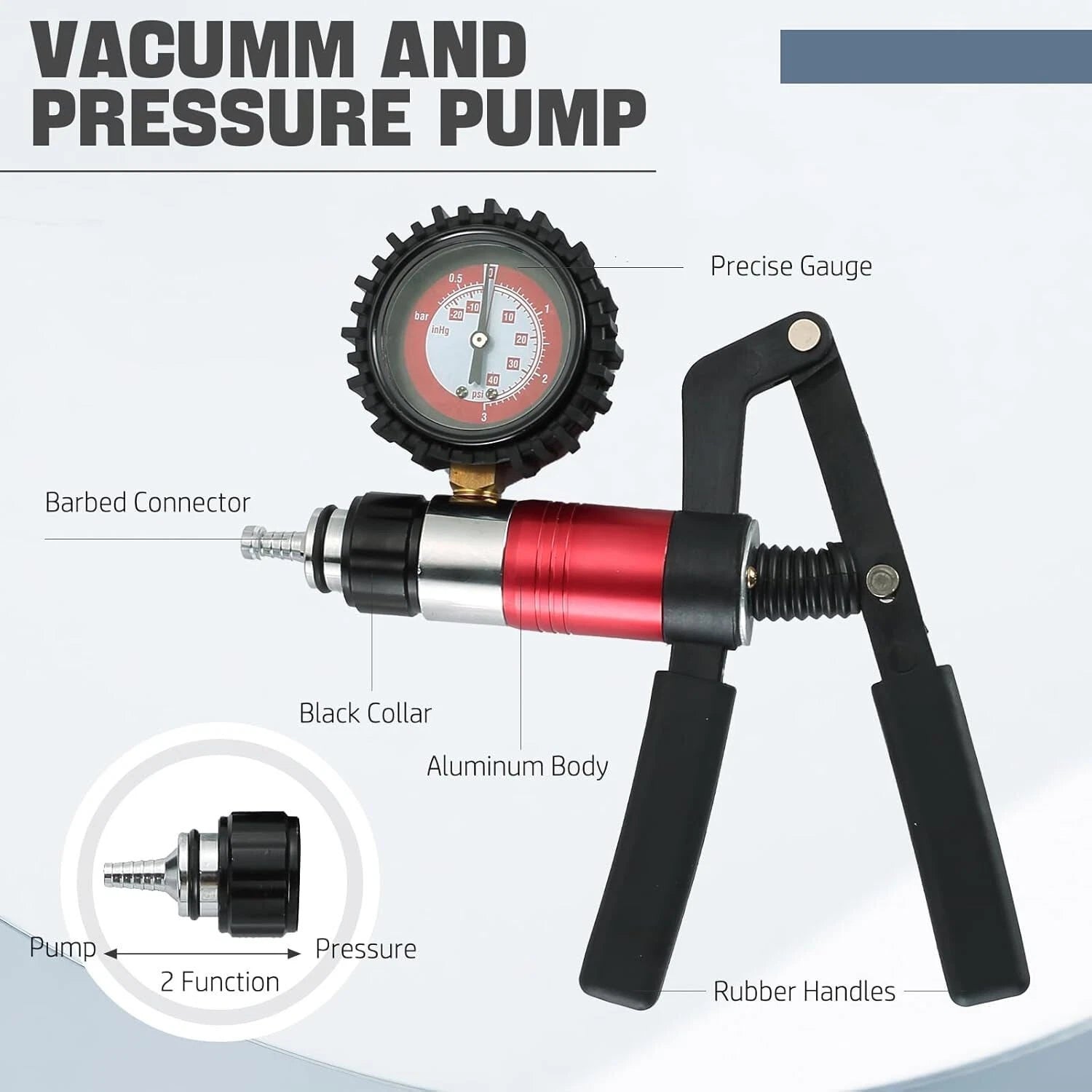 21PCS Hand Held Vacuum and Pressure Pump Brake Clutch Fluid Bleeder Tool Kit