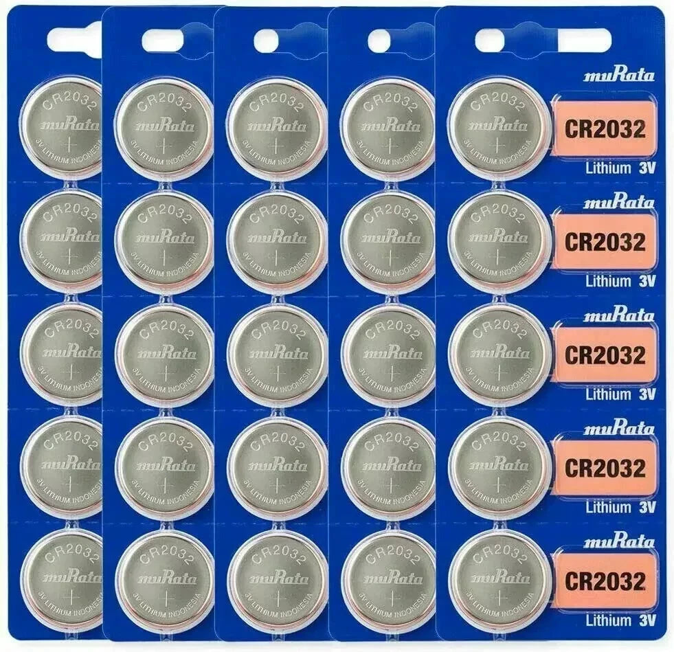 100 x Murata CR2032 Battery 3V Lithium Coin Cell (100 Count)Replaces Sony CR2032