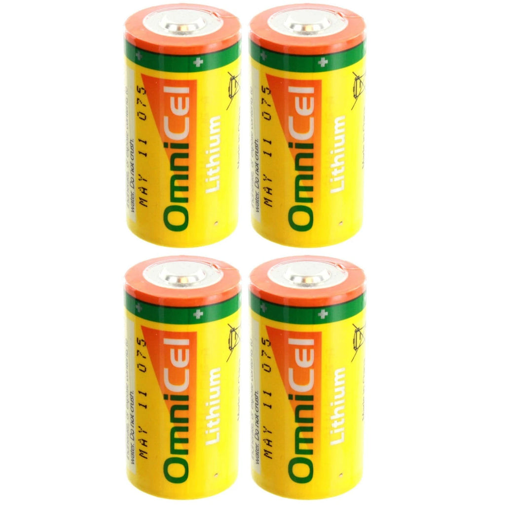 4x OmniCel ER26500HD 3.6V Sz C Lithium Standard Terminal Battery