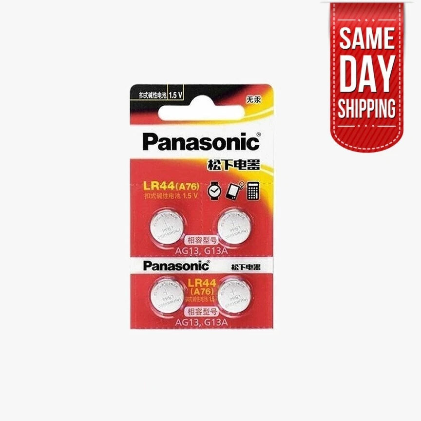 4 Pcs Panasonic R44 Button Cell Watch Battery 1.5V AG13 L1154 A76 SR44 357