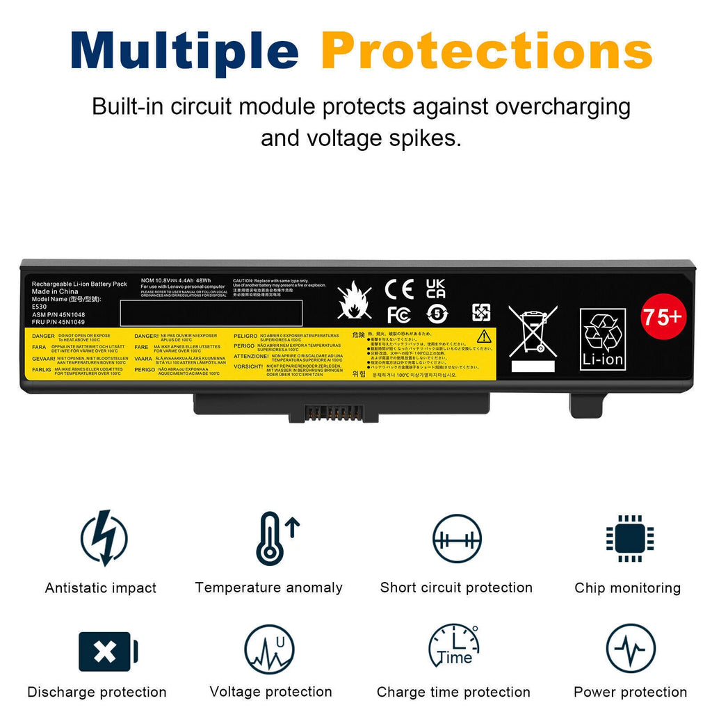 75+48Wh Battery For Lenovo ThinkPad E430 E431 E435 E440 E445 E530 E535 E540