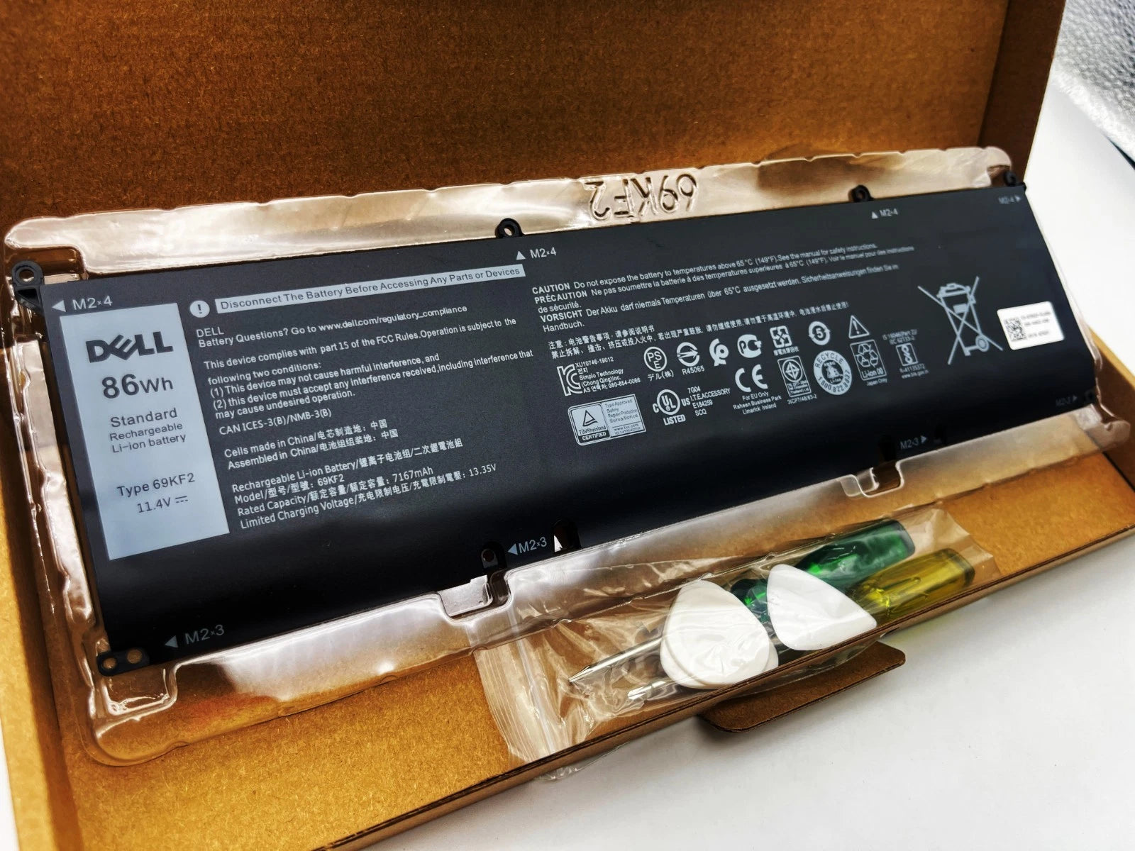 Genuine 86Wh 69KF2 Battery For Dell XPS 15 9500 Precision 5550 Alien M15 M17
