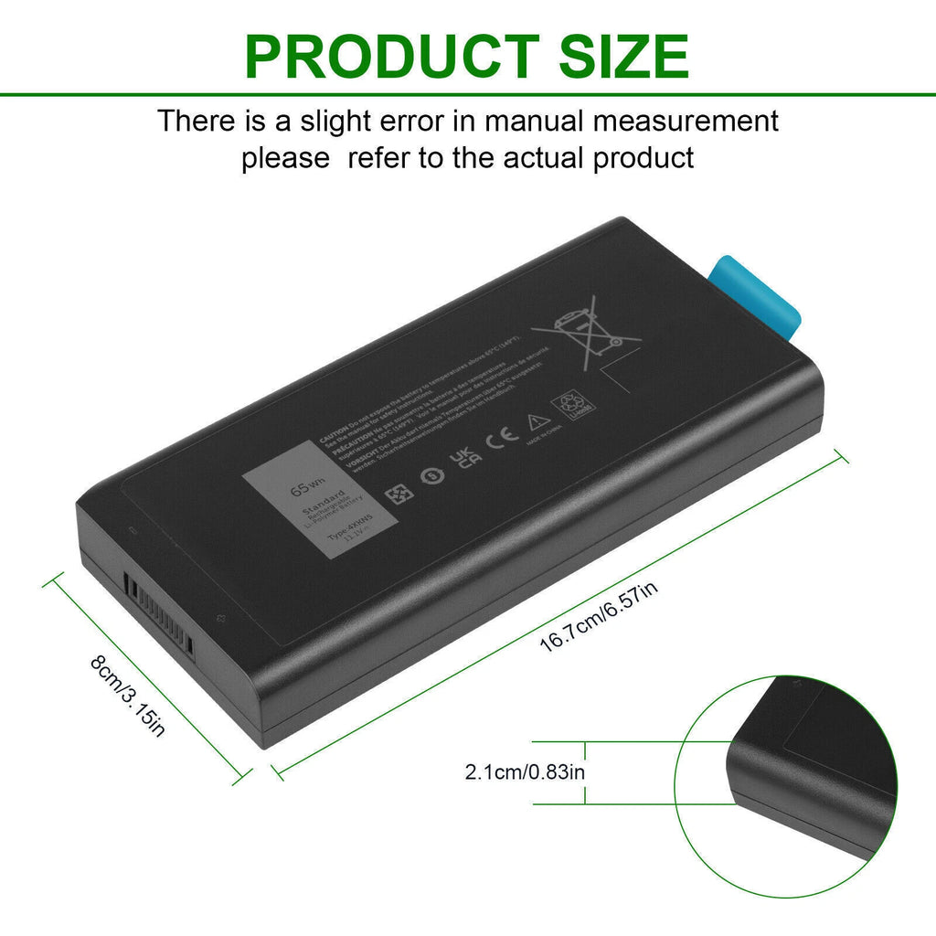 4XKN5 XRJDF Laptop Battery for Dell Latitude 5404 5414 7404 E5404 E7404 65Wh