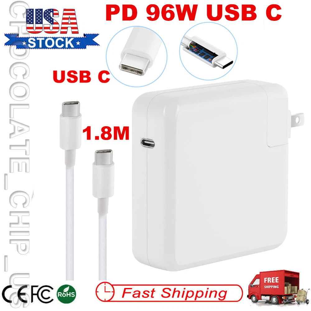 96W USB-C Power Adapter Type C Charger For MacBook Pro 16'' 15'' 13'' 2016-2019