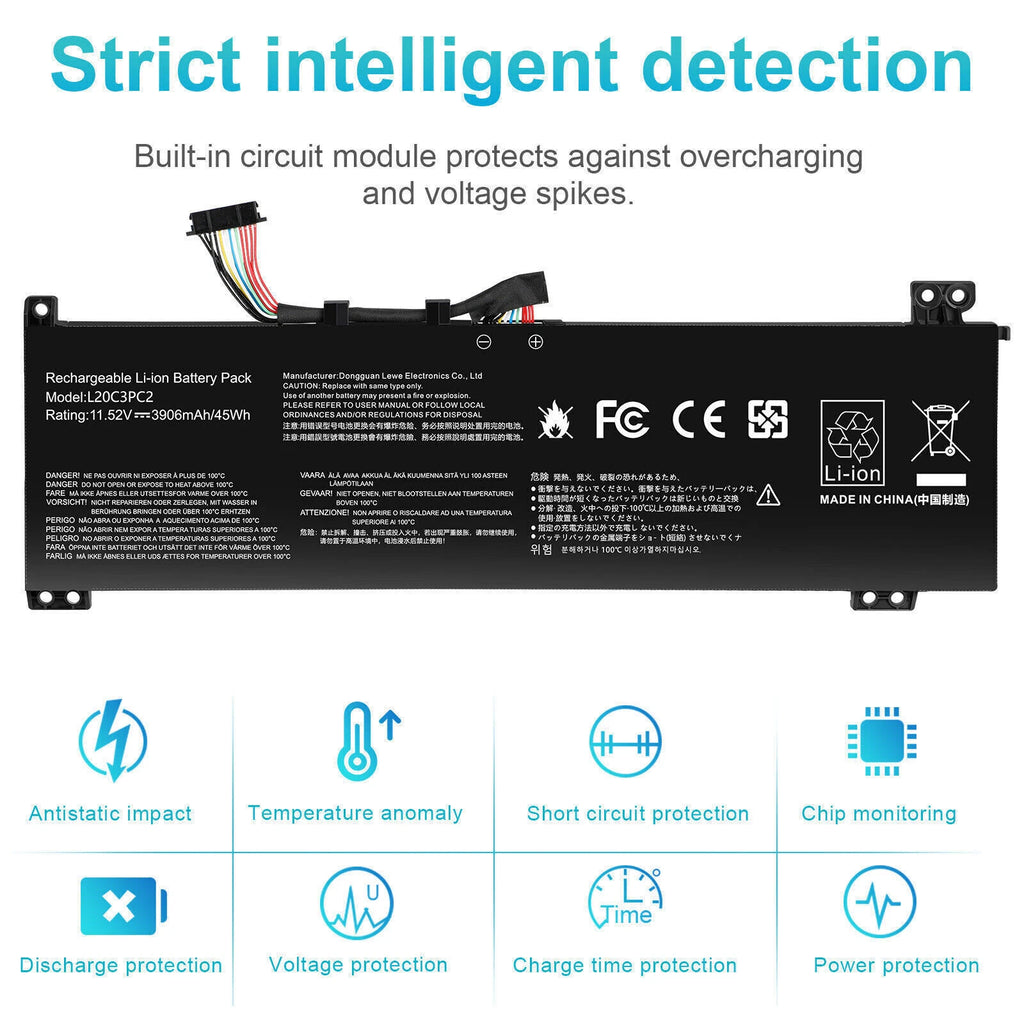 L20M3PC2 Battery for Lenovo Ideapad Gaming 3-15ACH6 82K2 L20C3PC2 L20D3PC 45Wh