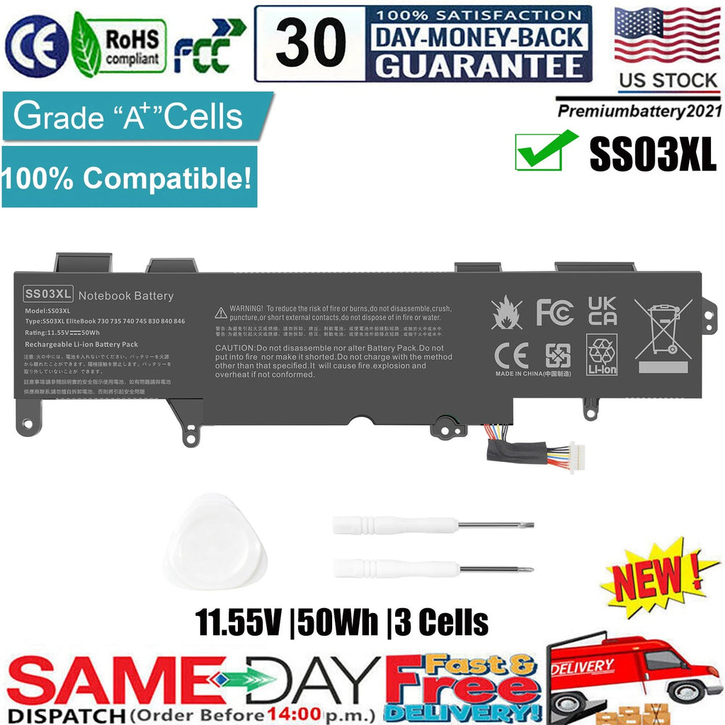 ?SS03XL Battery for HP EliteBook 735 745 830 846 840 G5 G6 ZBook 14u G5 G6 50Wh
