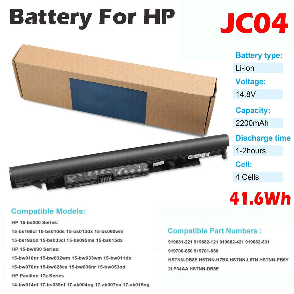 JC03 JC04 Battery for HP 15-bs000 15-bw000 Series 919700-850 HSTNN-PB6Y Laptop