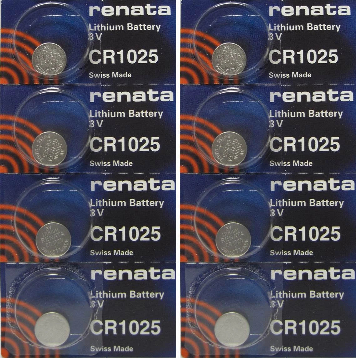 Renata 1025 Battery (CR1025/ DL1025/ E-CR1025) Lithium 3v 8 Pcs