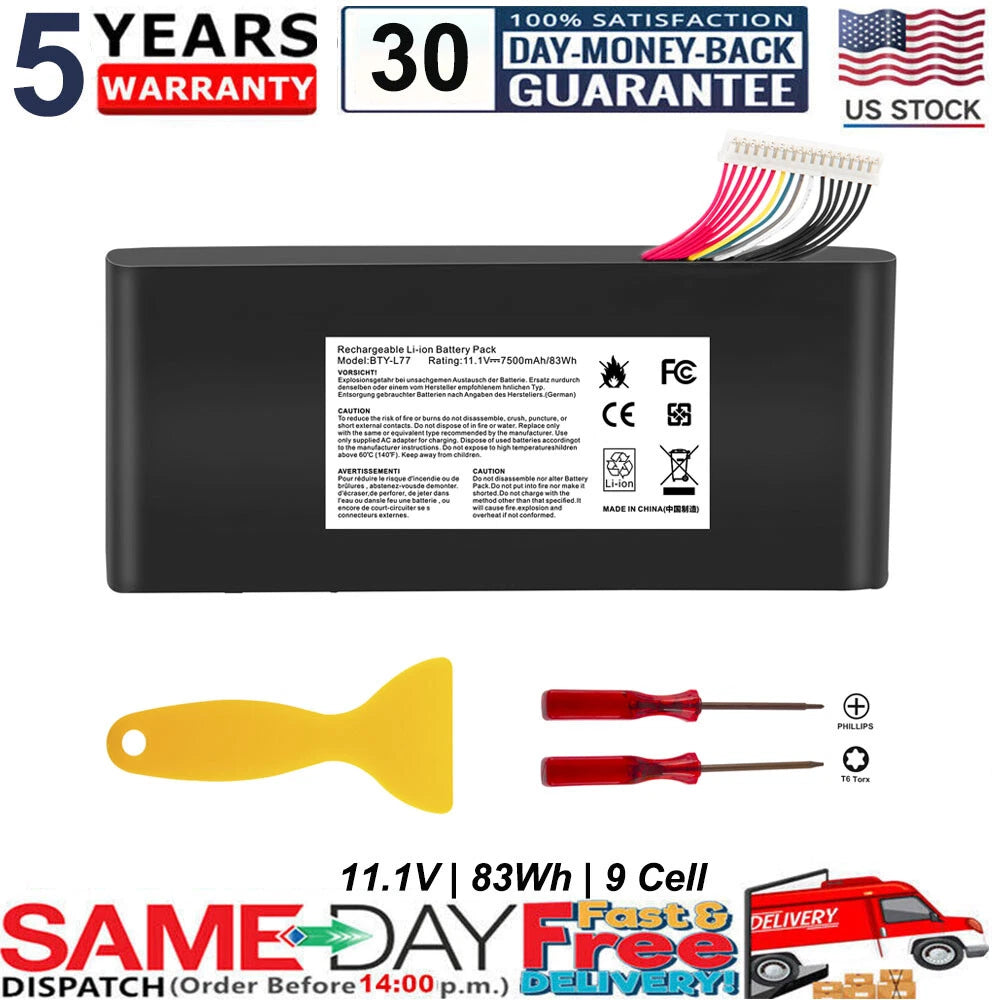 BTY-L77 Battery For MSI GT72 2QD GT72S 6QF GT80 2QE Series WT72 MS-1781 MS-1783
