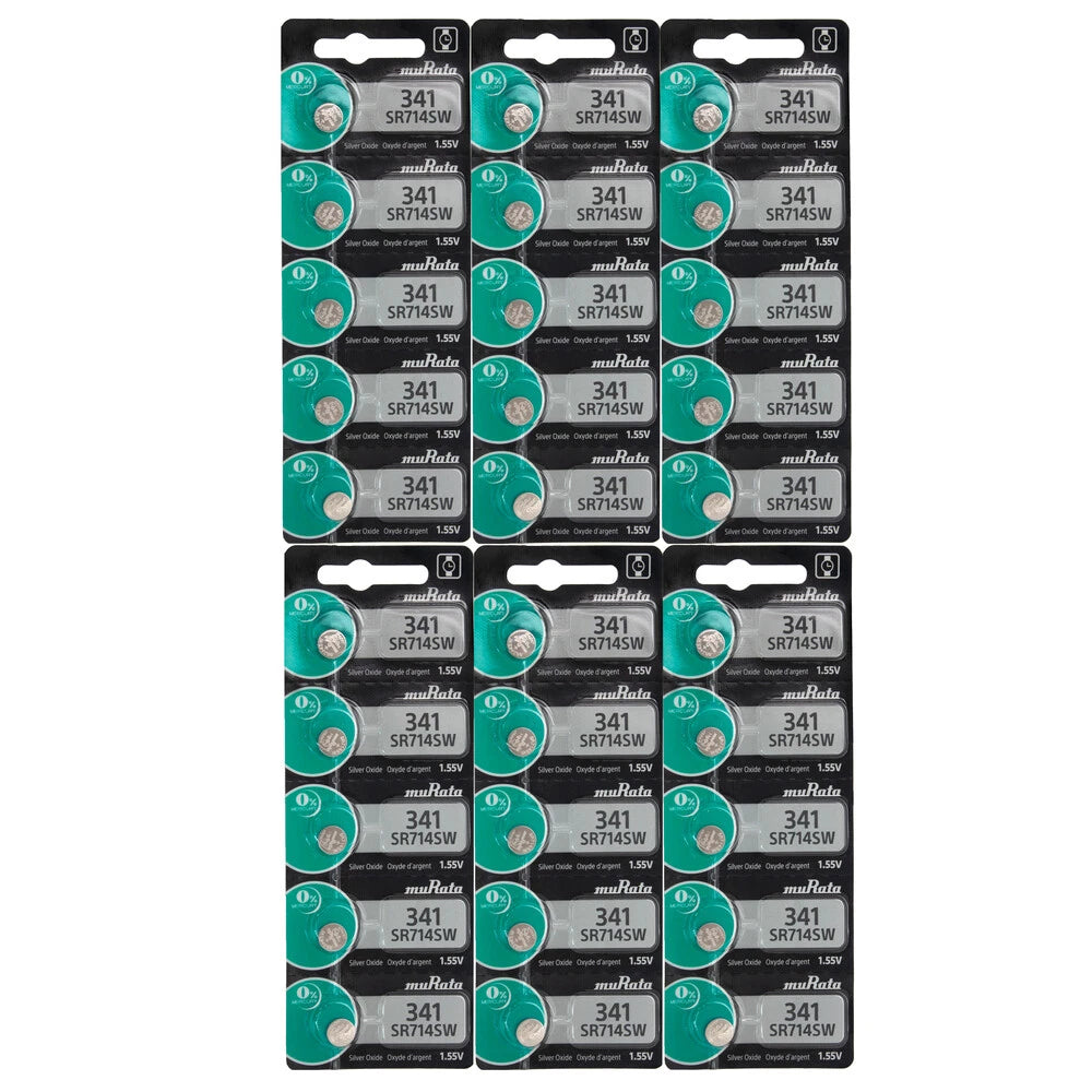30x MURATA SR714SW 341 1.55v Button Coin Cell Silver Oxide Battery Watch