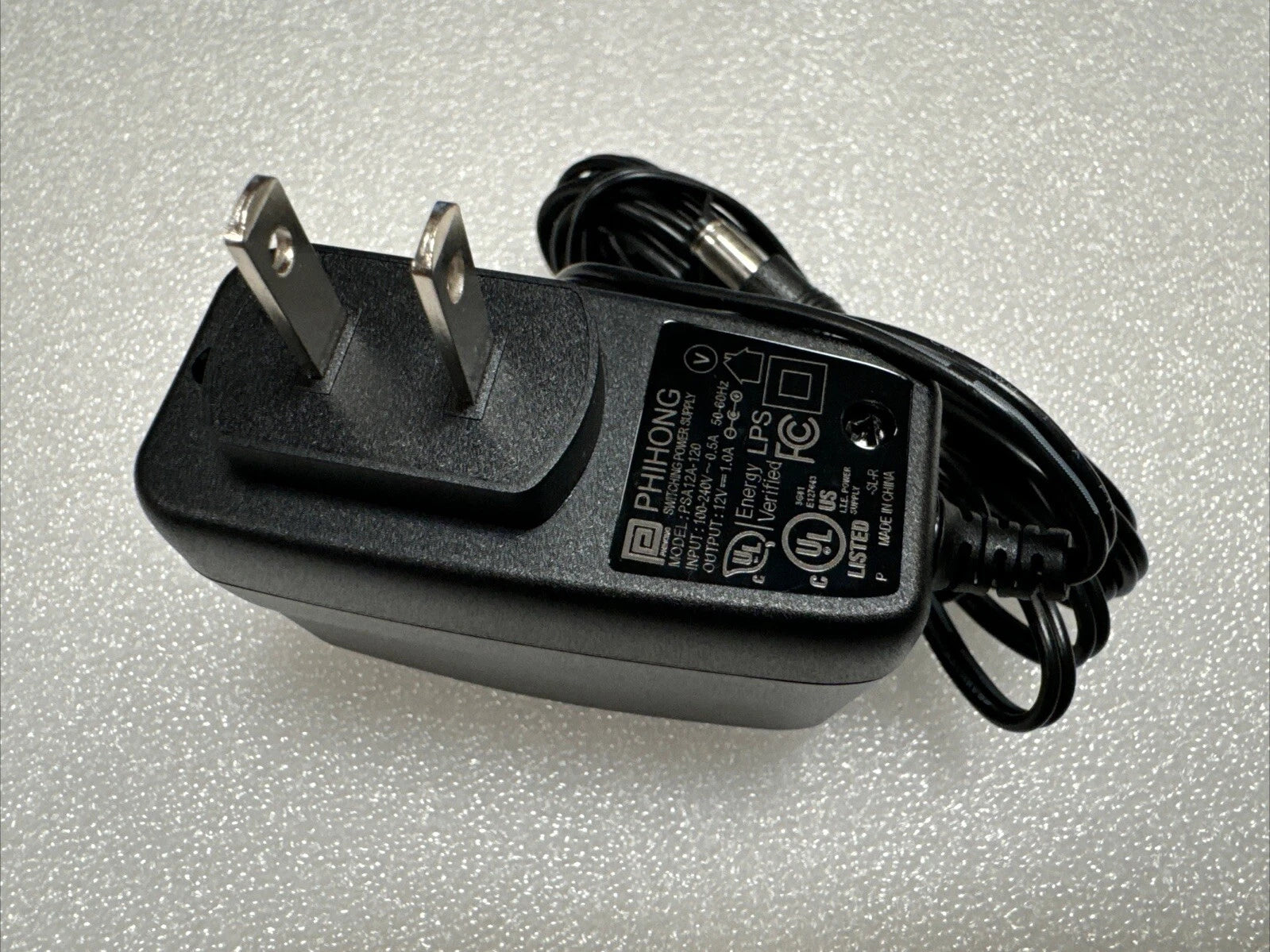 Lot of 2 - PHIHONG Universal 12V 1A AC Power Supply Adapter Charger PSA12A-120