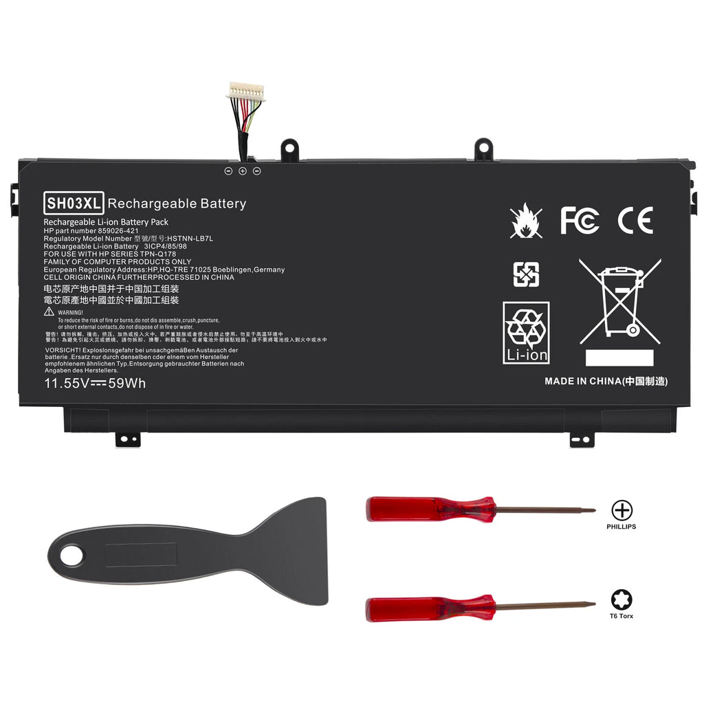 59WH SH03XL Battery For HP Spectre x360 13-w023dx 13-AC033DX TPN-Q178/Charger
