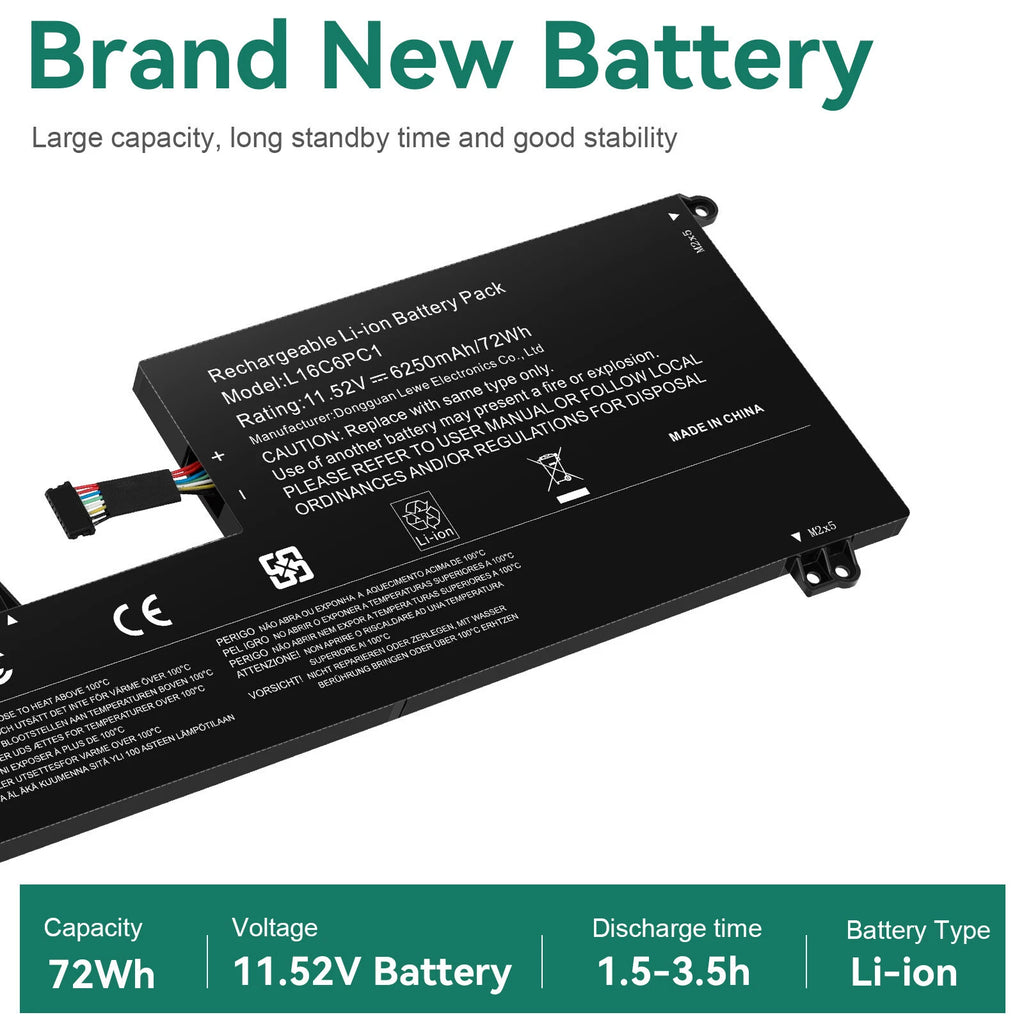 L16M6PC1 battery For Lenovo Yoga 720 720-15 720-15Ikb 720-15Ikb L16L6PC1 72Wh US