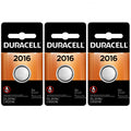 3 2016 Duracell Coin Cell Batteries - Lithium 3V - (CR2016, ECR2016, DL2016)