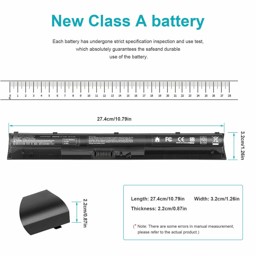 2200mAh Replace KI04 Battery For HP Pavilion Laptop 15-ab036TX 800049-001 4Cells
