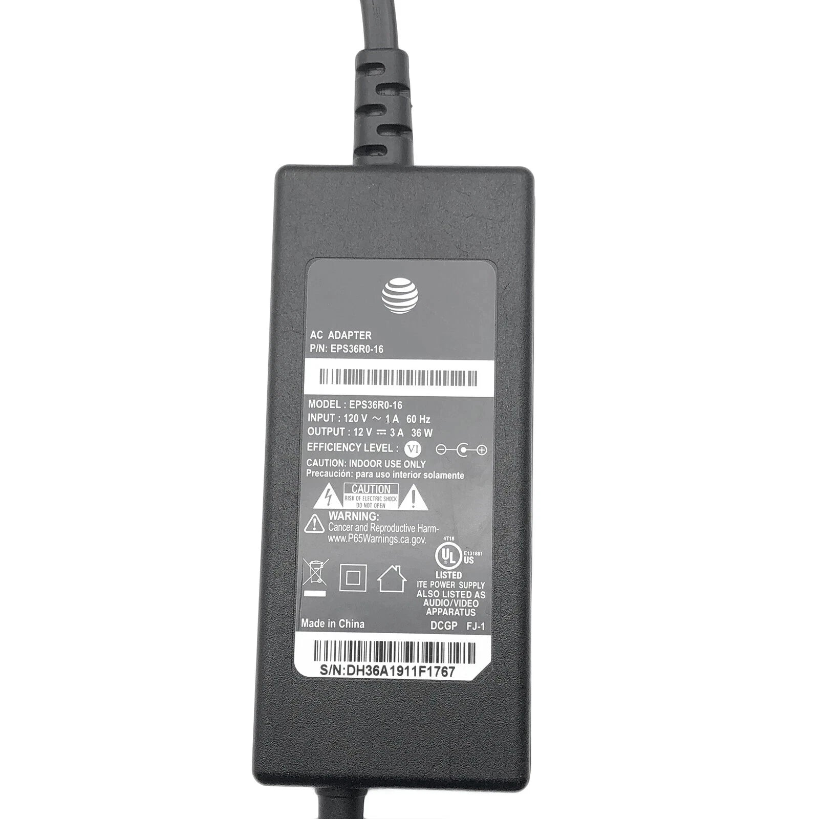 NEW Genuine AT&T AC Power Adapter 12V 3A for Arris Gateway Modem BGW210-700 OEM