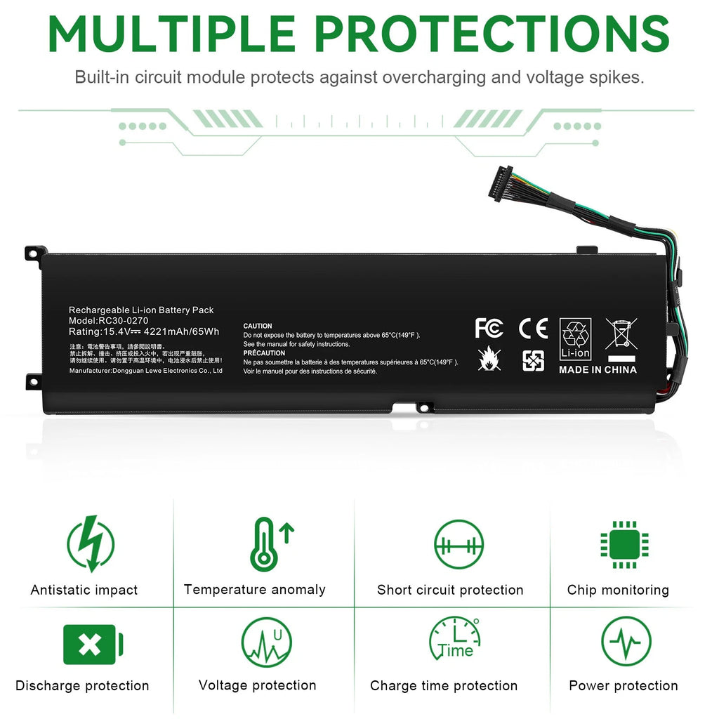 RC30-0270 Battery for Razer Blade 15 Base 2018 2019 GTX 1660 Ti Base RZ09-0270