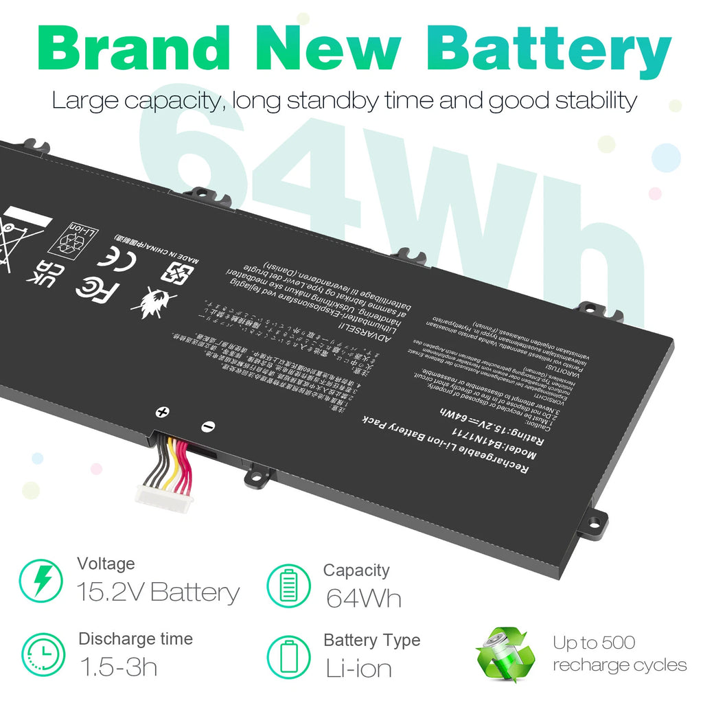 Battery For ASUS ROG Strix GL503 GL503VD GL503VM GL703VD GL703VM ZX63V B41N1711
