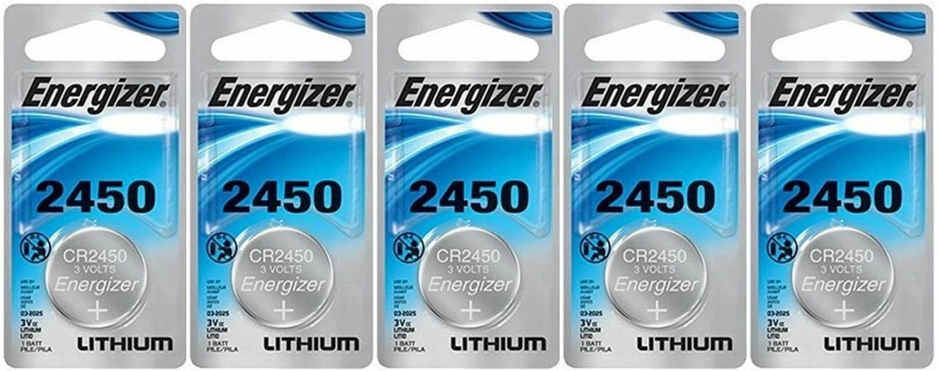 5 x Super Fresh Energizer CR2450 ECR 2450 3v LITHIUM Coin Cell Battery Exp. 2026