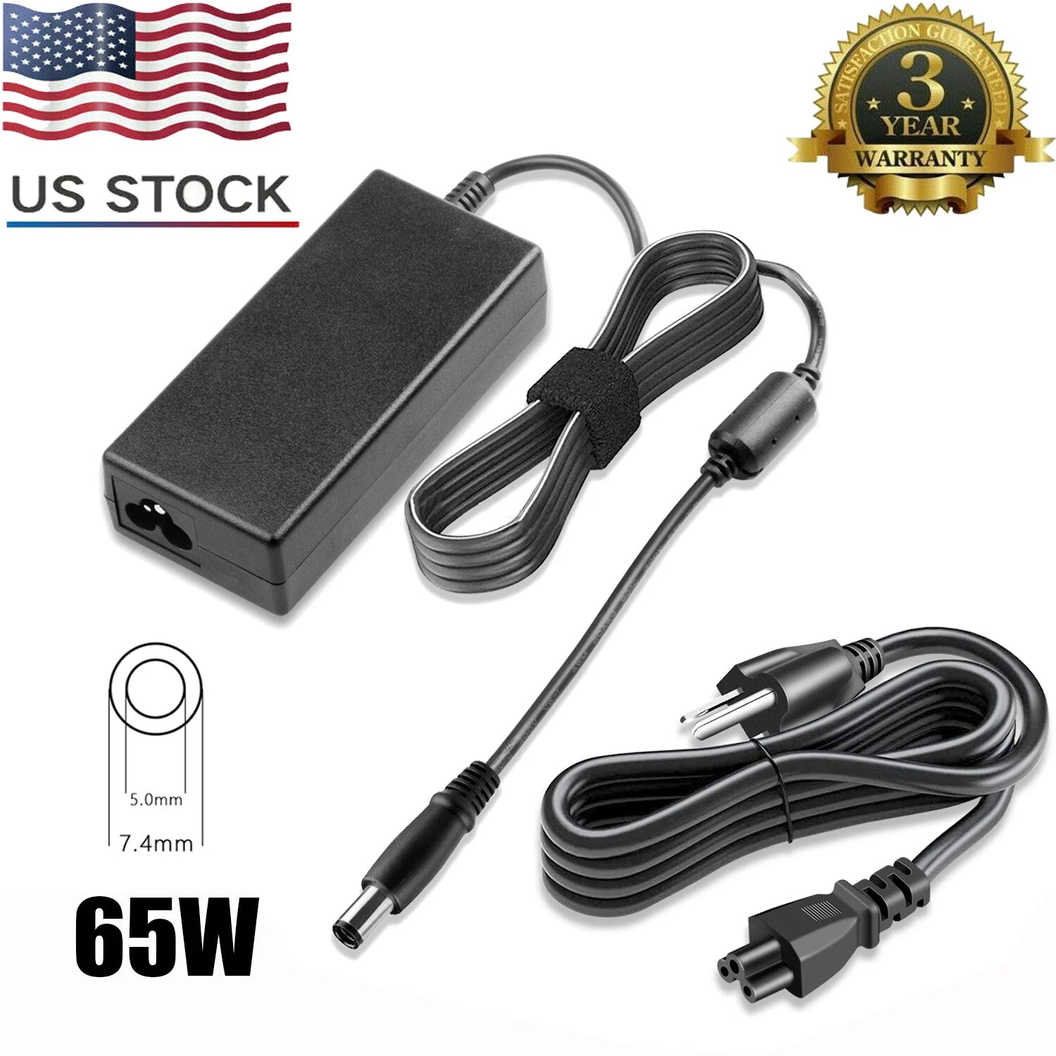 For HP 65W Power Adapter 7.4mm EliteDesk 705 800 G1 G2 G3 Laptop Mini PC w/Cord