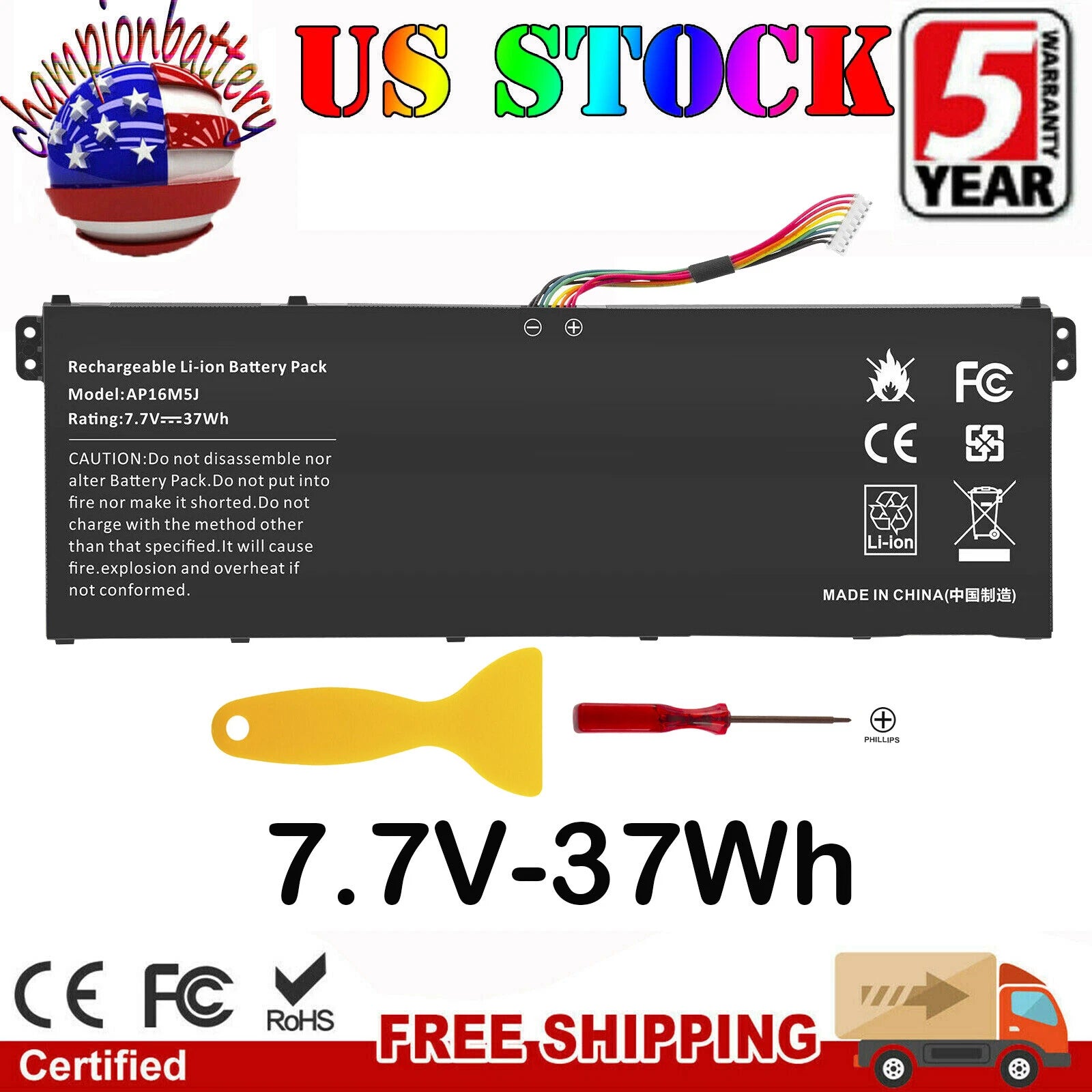 AP16M5J Battery for Acer Aspire 3 A314-31 A315-21 A315-51 ES1-523 Notebook 37Wh