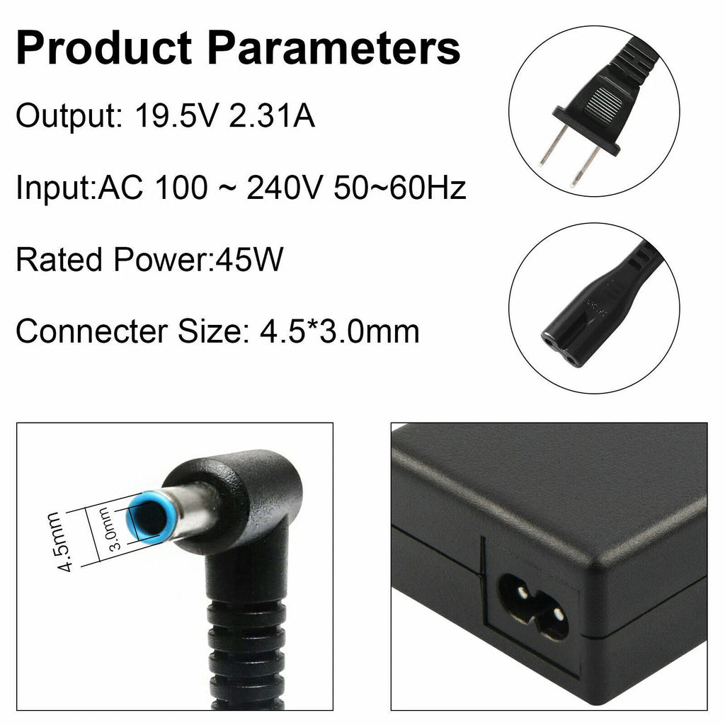 45W/65W/90W For HP blue tip laptop AC Adapter Power Supply Charger 741727-001