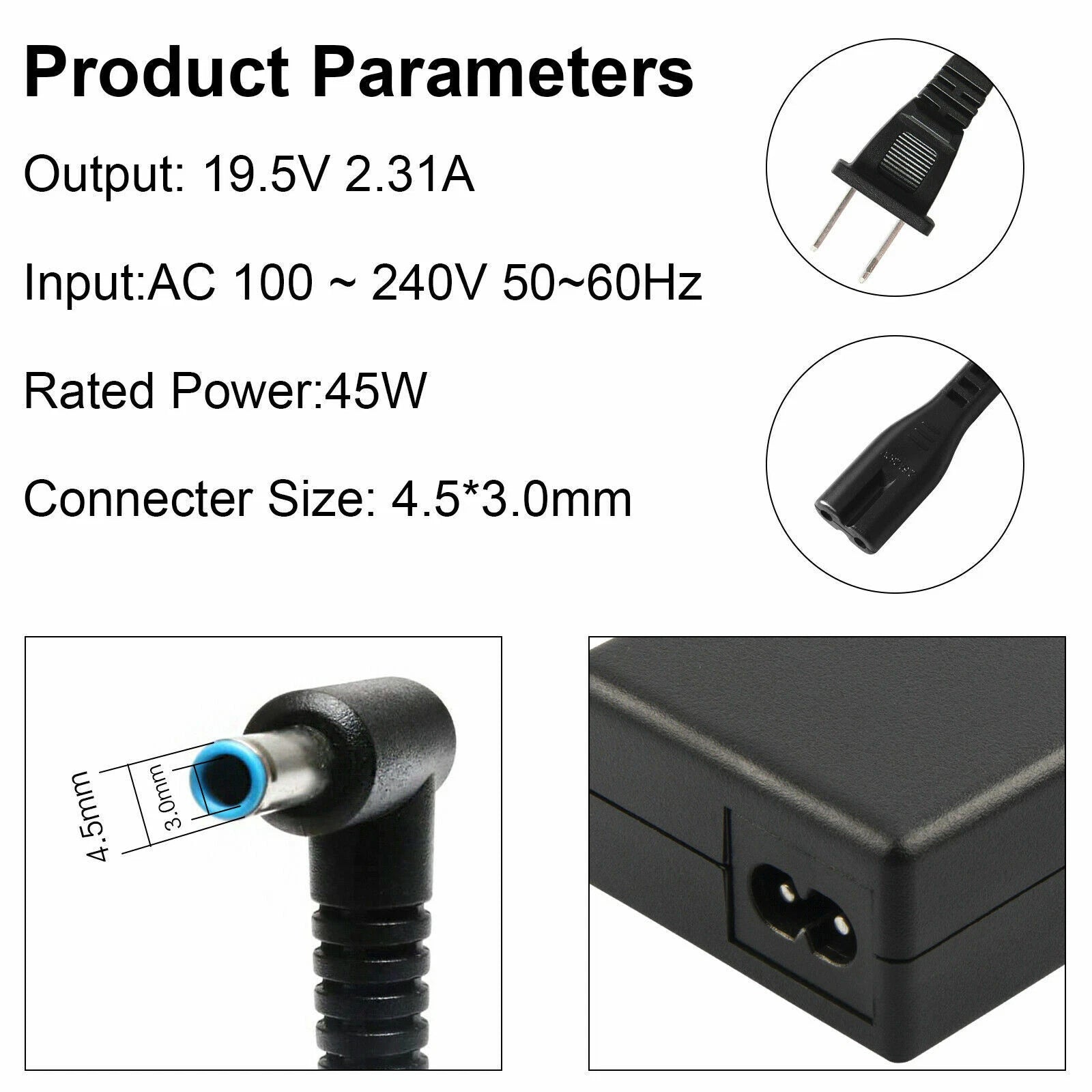 45W/65W/90W For HP blue tip laptop AC Adapter Power Supply Charger 741727-001
