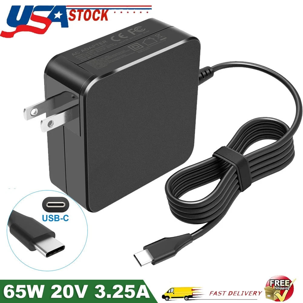 65W Power Laptop Charger USB C Type C for HP Chromebook Lenovo/Acer/Asus/Samsung