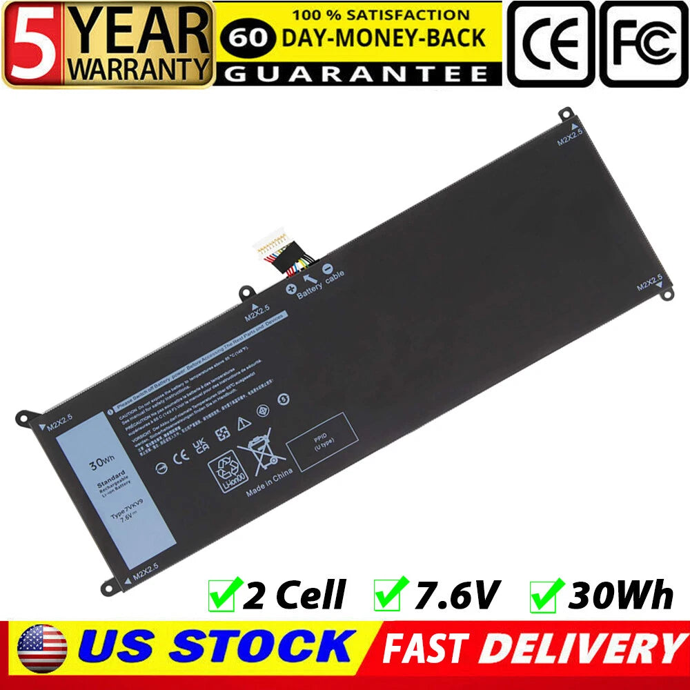 For Dell Latitude 12 7275 Internal 7.6V 30Wh 3910mAh Battery - 0V55D0 7VKV9