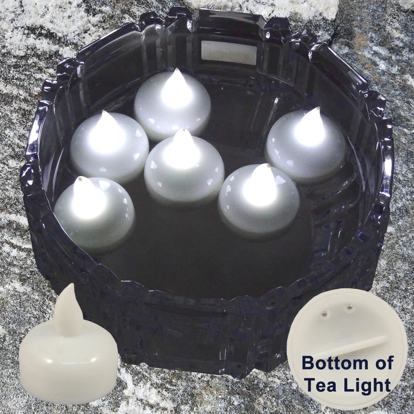 24 Flameless Floating LED tealight Candle Battery operated WHITE tea lights NEW