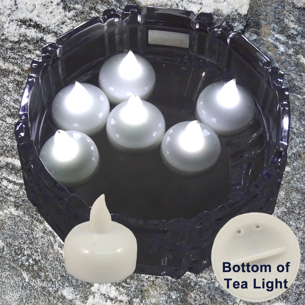 24 Flameless Floating LED tealight Candle Battery operated WHITE tea lights NEW