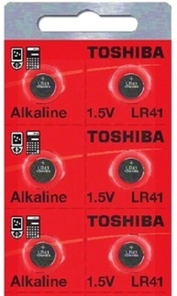 LR41 / AG3 Toshiba 1.5V Alkaline Pack Of 6 Button Cell Batteries Ships from USA