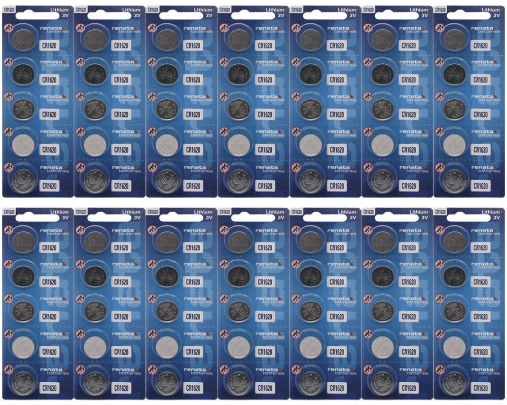 3Volt CR1620 Mercury Free Renata Lithium Primary Coin Cell Battery x 70