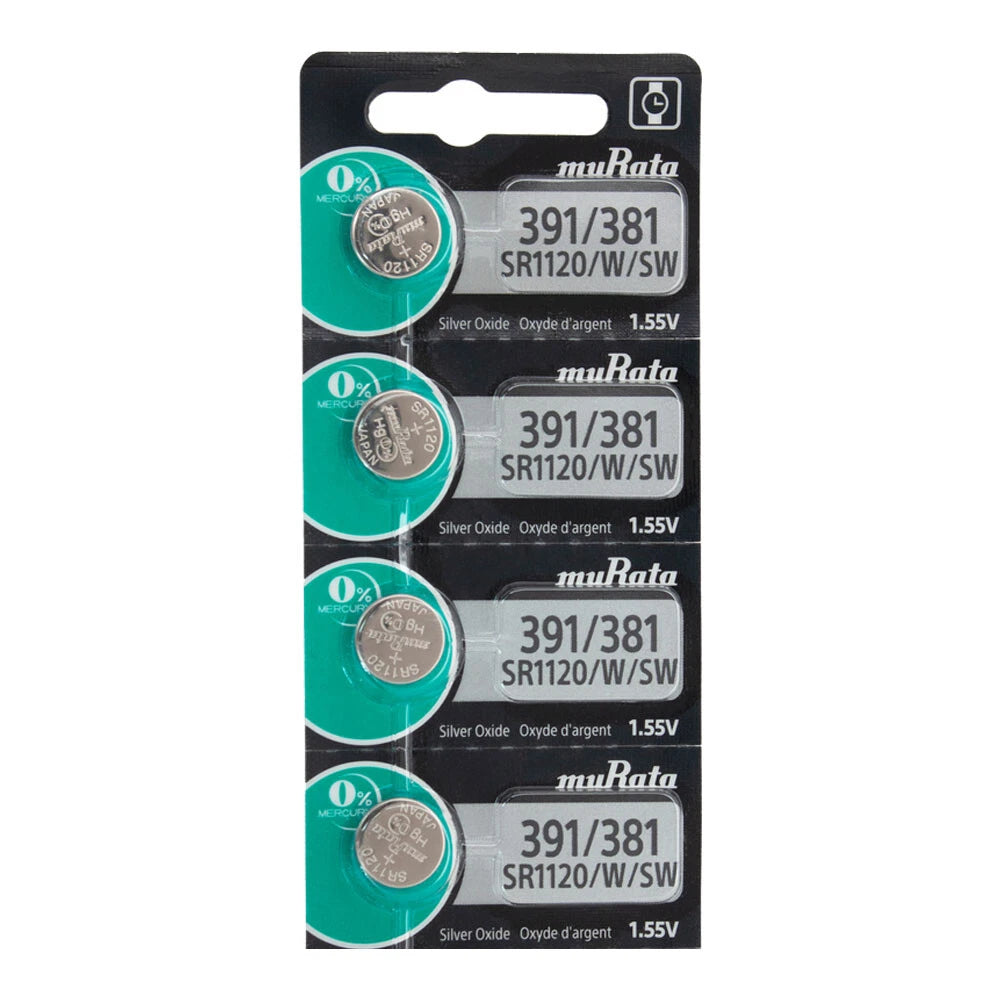 391 Murata Mercury Free Silver Oxide Watch Battery x 4 - Replaces Sony