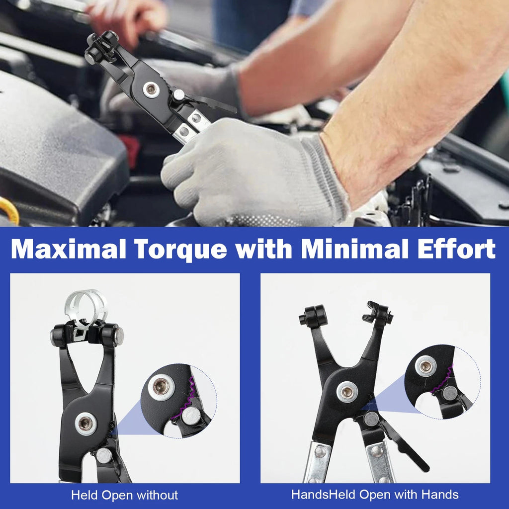 9Pcs Hose Clamp Clip Plier Set Swivel Jaw Flat Angled Band Automotive Tools Kit