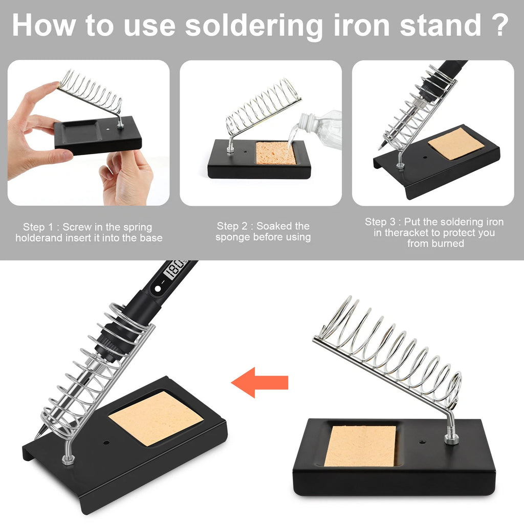 80W Soldering Iron Kit Electric Welding Tool Solder Tips Adjustable Temperature