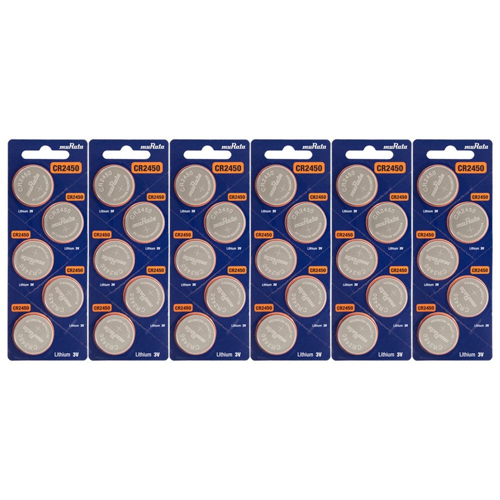 30PCS MURATA CR2450 Lithium Watch Battery 3V 610mAh