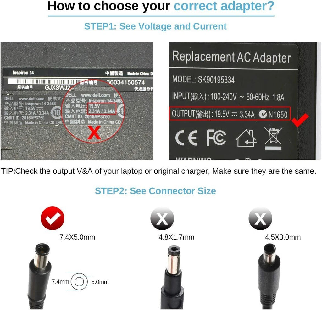 For Dell Inspiron 17R N7010 N7110 Laptop AC Power Adapter Charger Cord 65W