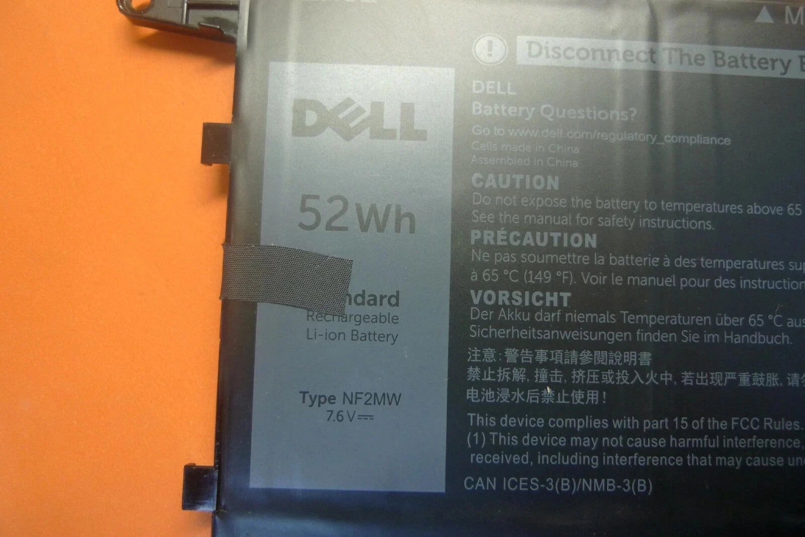 NEW GENUINE Dell Latitude 7400 2-in-1 9410 2-in-1 52Wh 7.6V Laptop Battery NF2MW