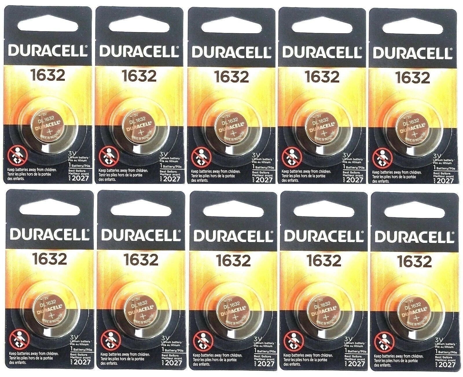 1 New Duracell CR1632 Lithium Coin Battery 3V DL1632 - USA Seller